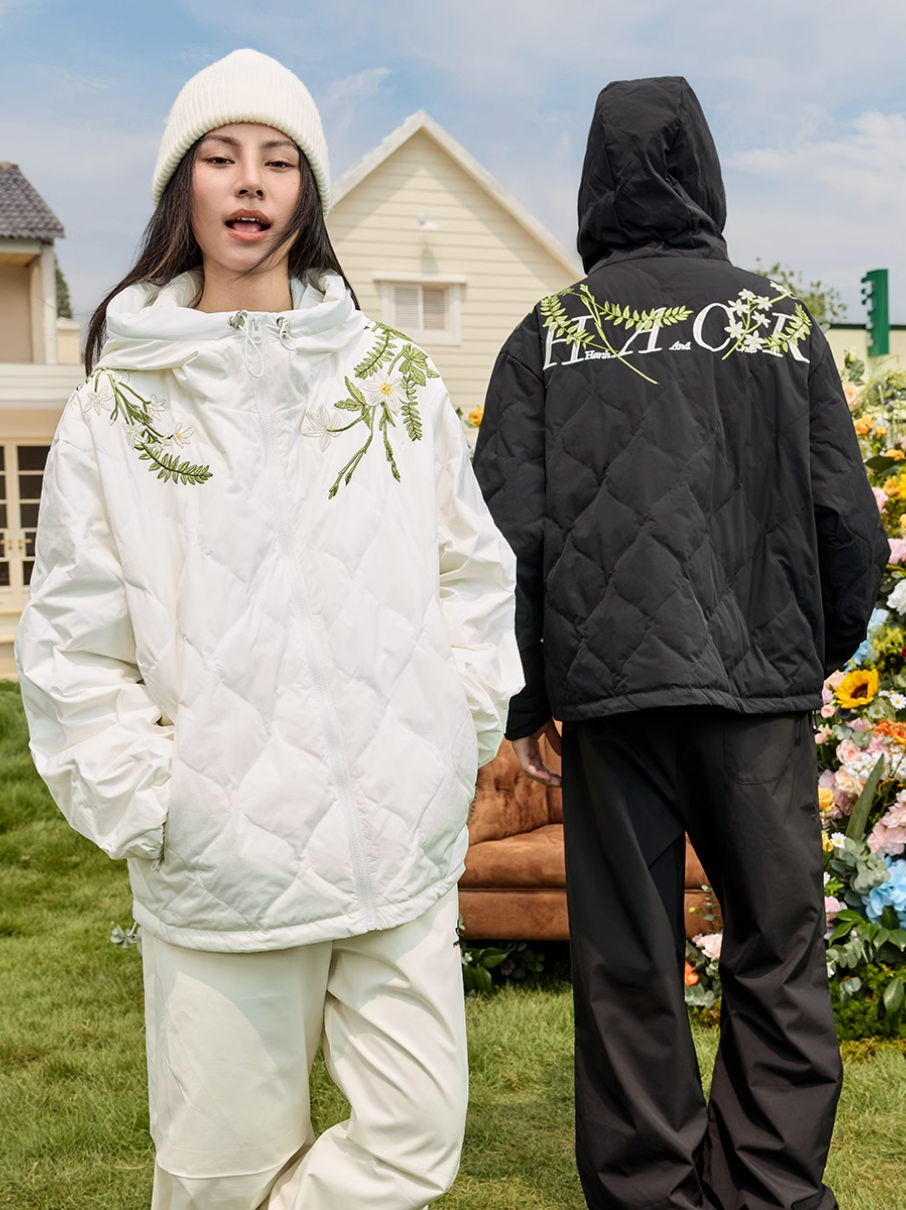 Harsh and Cruel Floral Quilted Hooded Down Jacket | Face 3 Face
