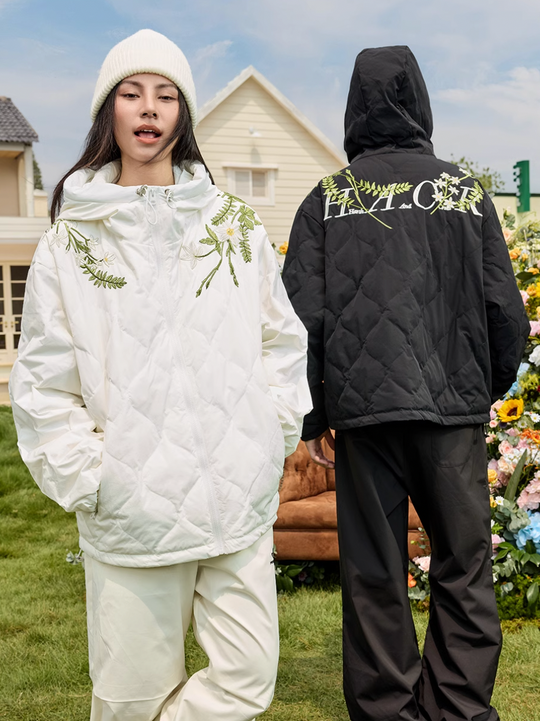 Harsh and Cruel Floral Quilted Hooded Down Jacket | Face 3 Face