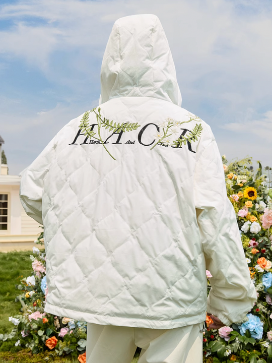 Harsh and Cruel Floral Quilted Hooded Down Jacket | Face 3 Face