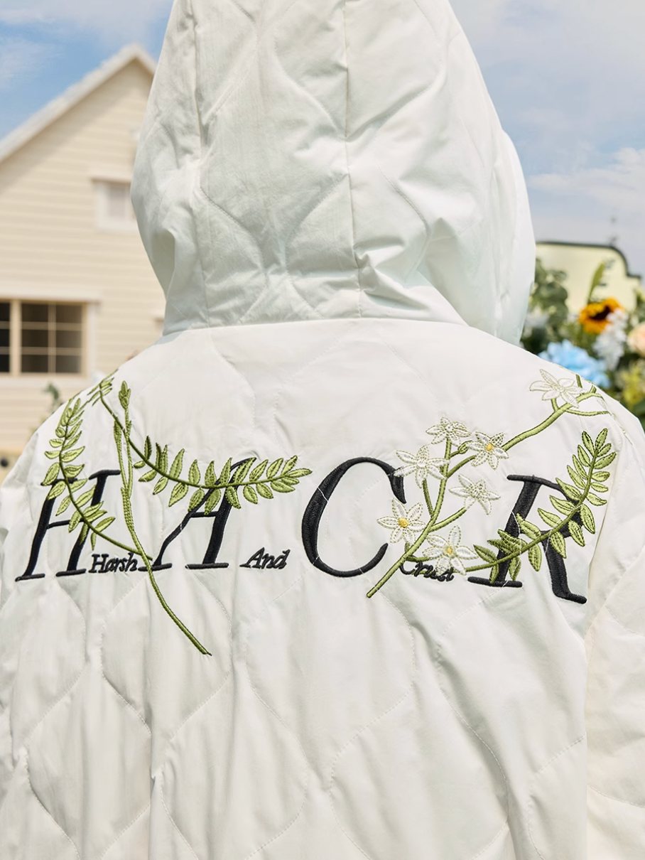 Harsh and Cruel Floral Quilted Hooded Down Jacket | Face 3 Face