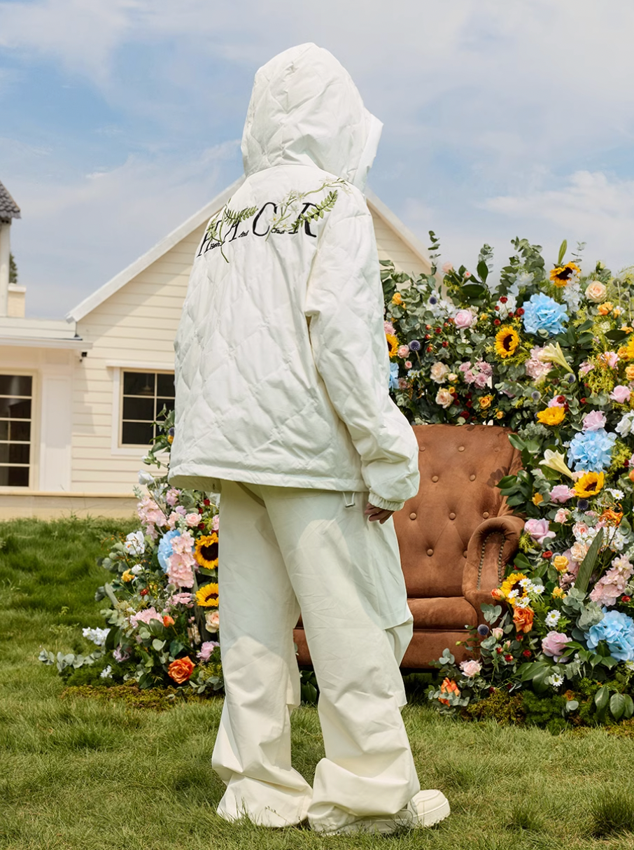 Harsh and Cruel Floral Quilted Hooded Down Jacket | Face 3 Face