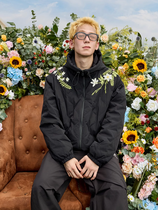 Harsh and Cruel Floral Quilted Hooded Down Jacket | Face 3 Face