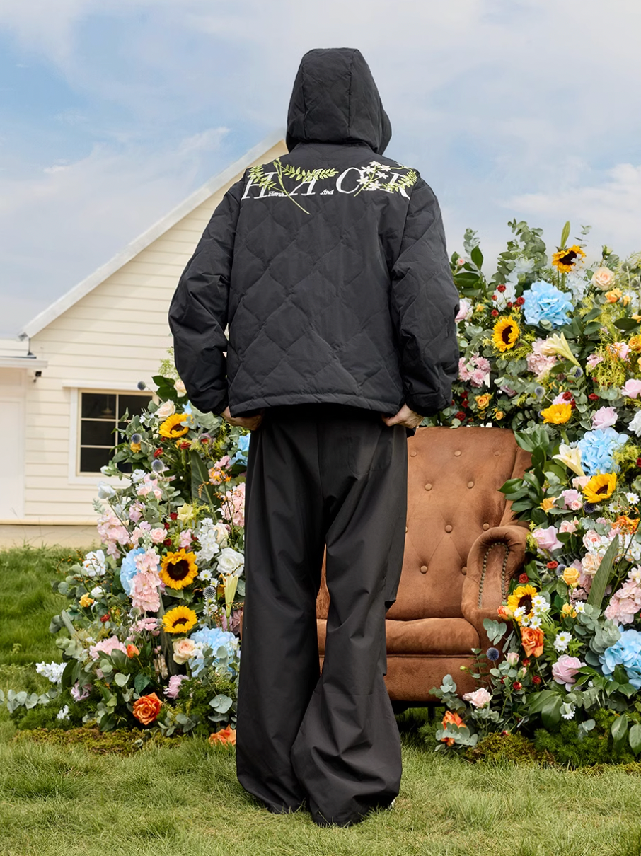 Harsh and Cruel Floral Quilted Hooded Down Jacket | Face 3 Face