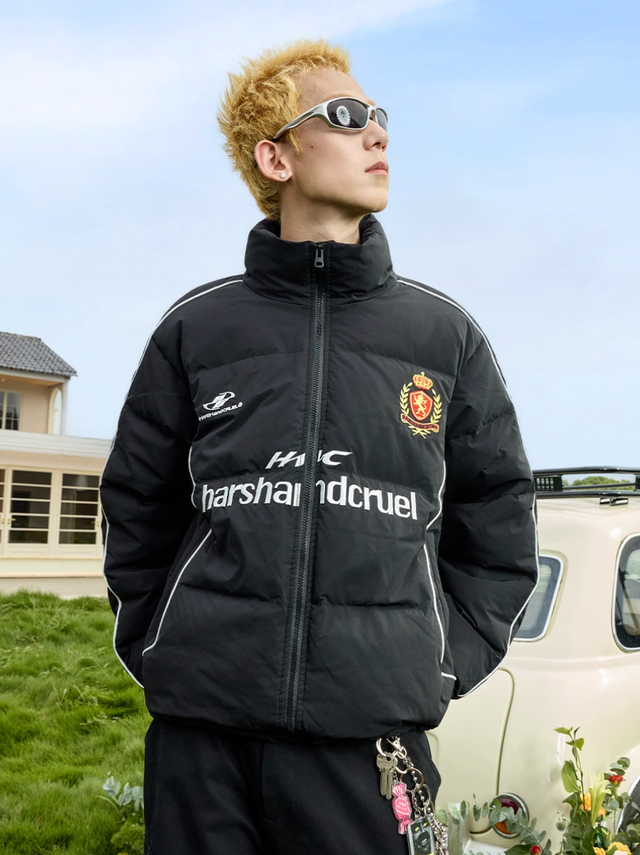 Harsh and Cruel Football Club Embroidered Down Jacket | Face 3 Face