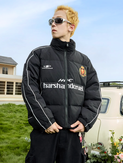 Harsh and Cruel Football Club Embroidered Down Jacket | Face 3 Face