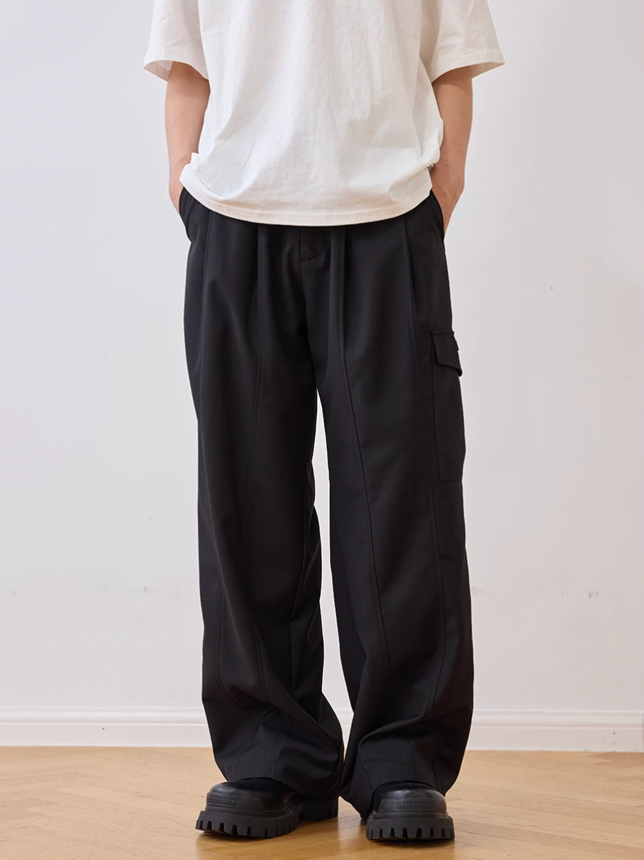 Harsh and Cruel Pleated Pocket Patchwork Cargo Pants | Face 3 Face