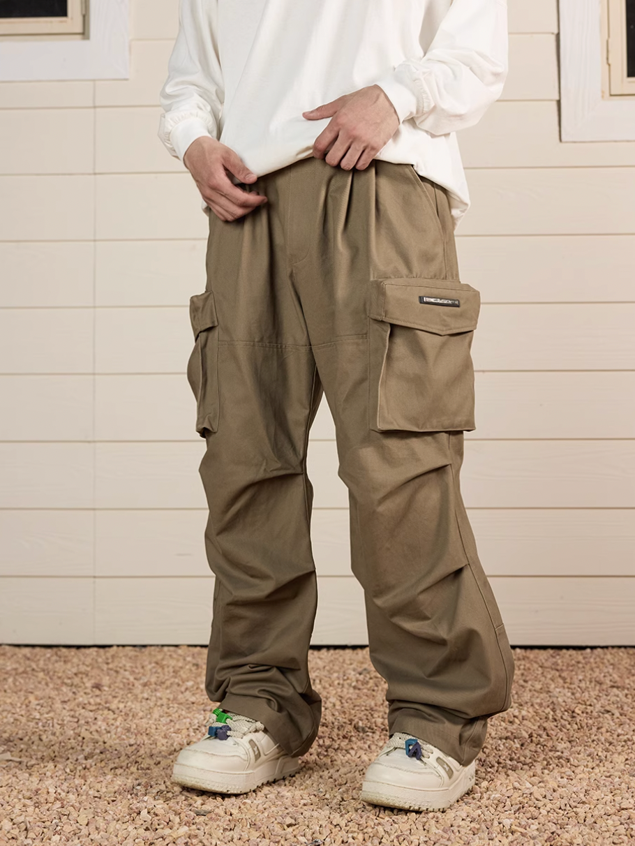 Harsh and Cruel Multi Pocket Metal Tag Pleated Paratrooper Cargo Pants | Face 3 Face