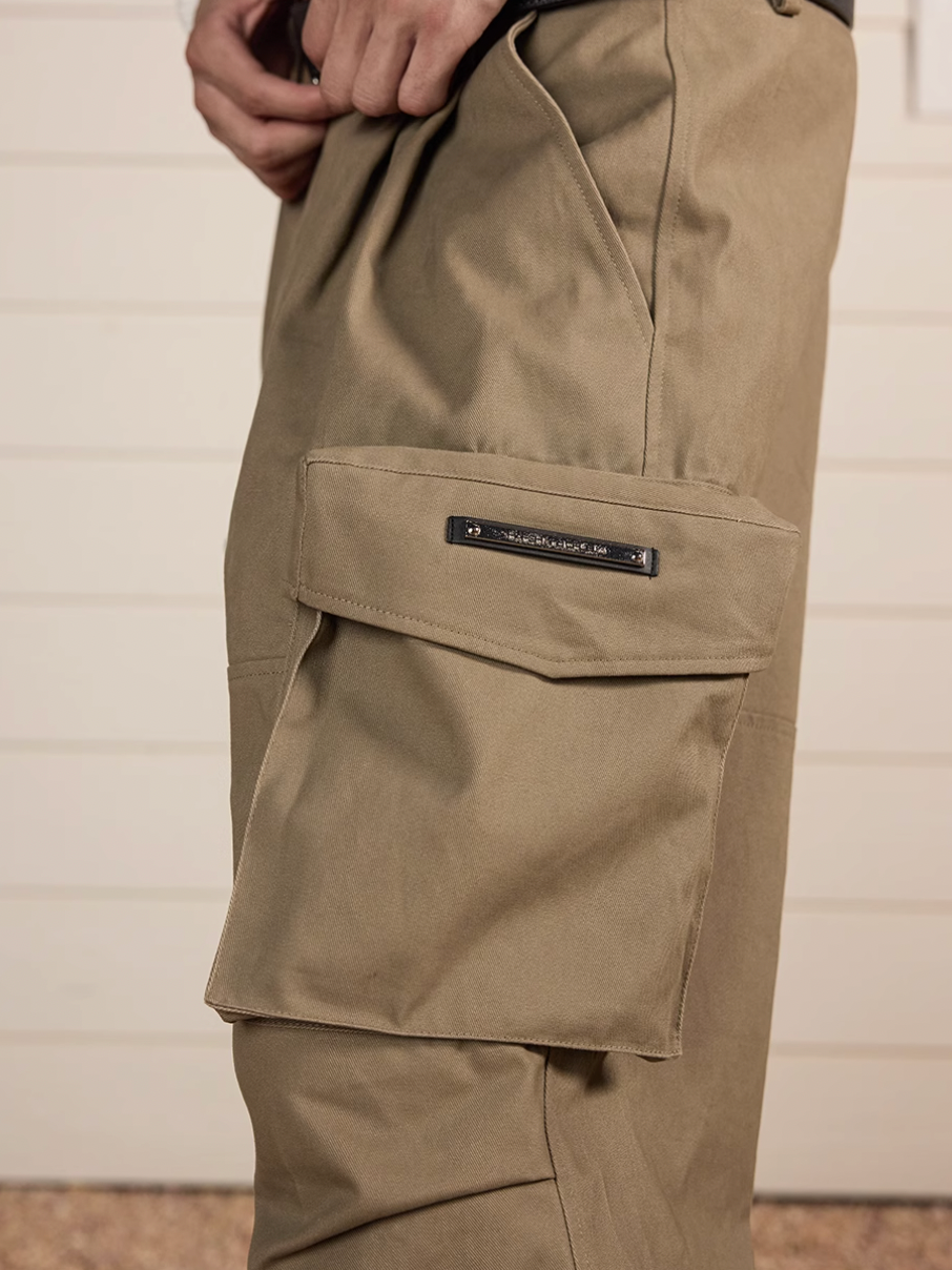 Harsh and Cruel Multi Pocket Metal Tag Pleated Paratrooper Cargo Pants | Face 3 Face
