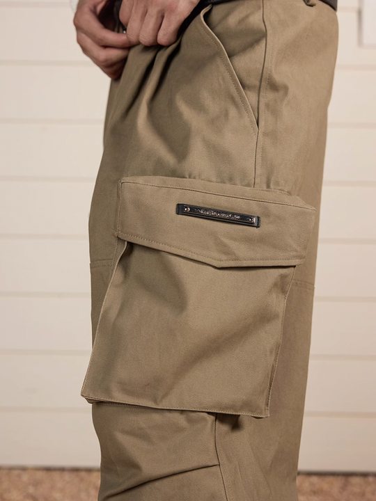 Harsh and Cruel Multi Pocket Metal Tag Pleated Paratrooper Cargo Pants | Face 3 Face