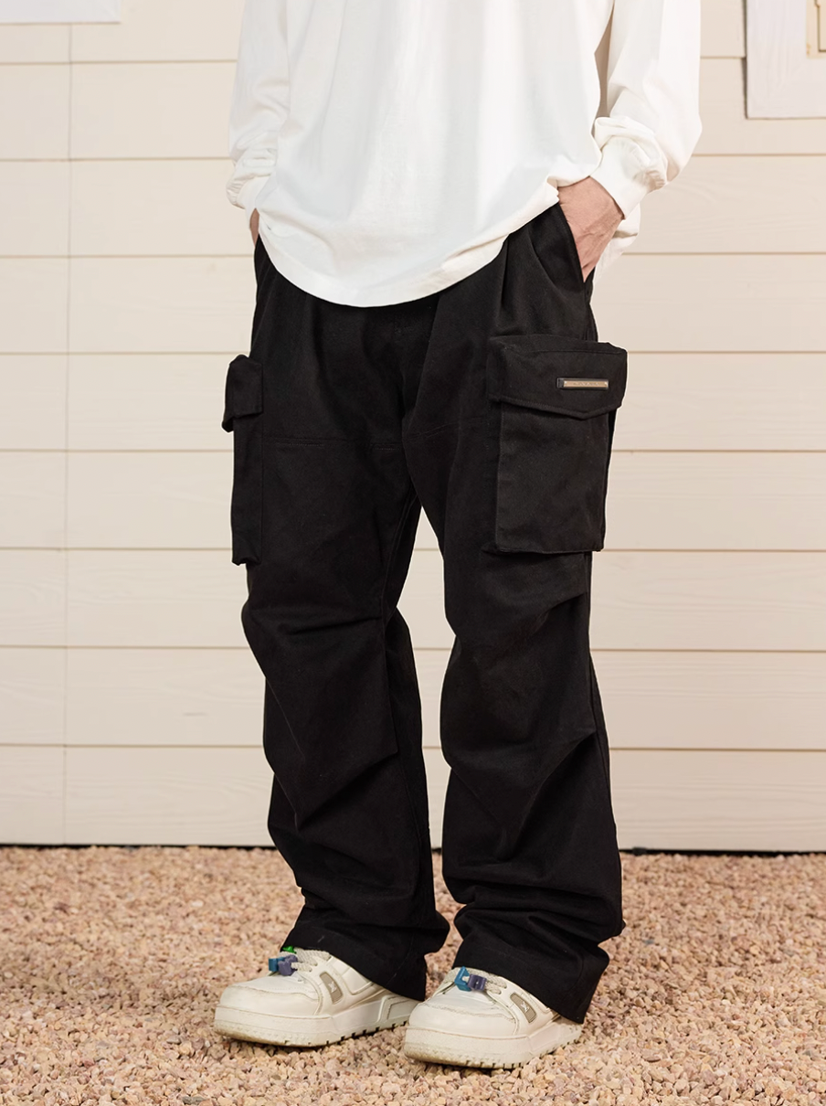 Harsh and Cruel Multi Pocket Metal Tag Pleated Paratrooper Cargo Pants | Face 3 Face