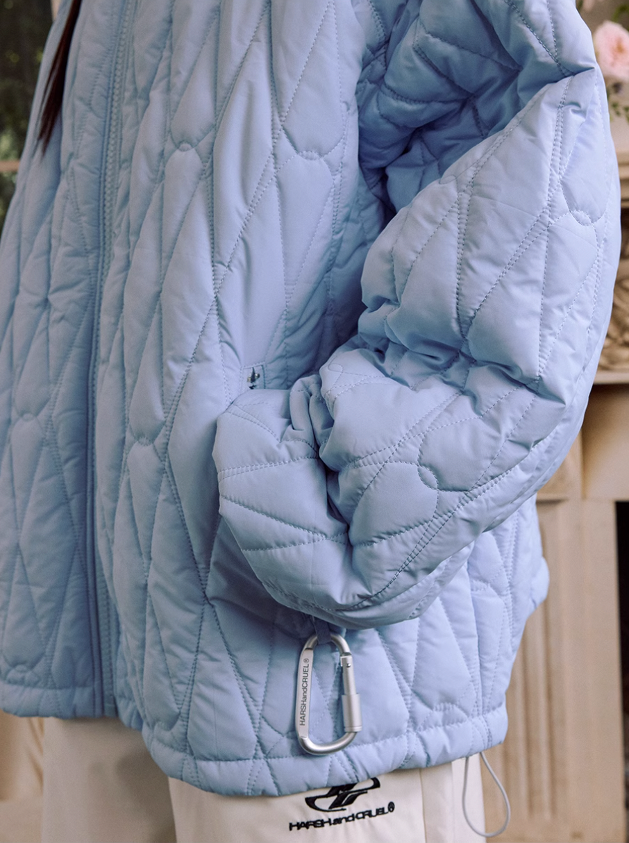 Harsh and Cruel Mountaineering Buckle Hooded Puffer Quilted Jacket | Face 3 Face