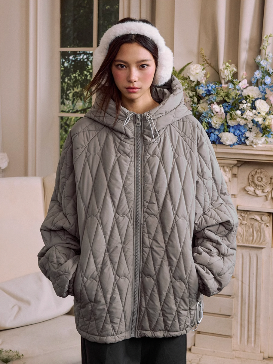 Harsh and Cruel Mountaineering Buckle Hooded Puffer Quilted Jacket | Face 3 Face