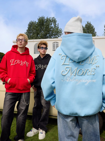 Harsh and Cruel Love Me More Pearl Embroidered Hoodie | Face 3 Face