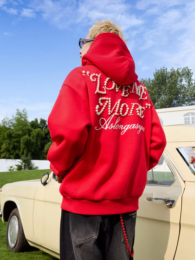 Harsh and Cruel Love Me More Pearl Embroidered Hoodie | Face 3 Face