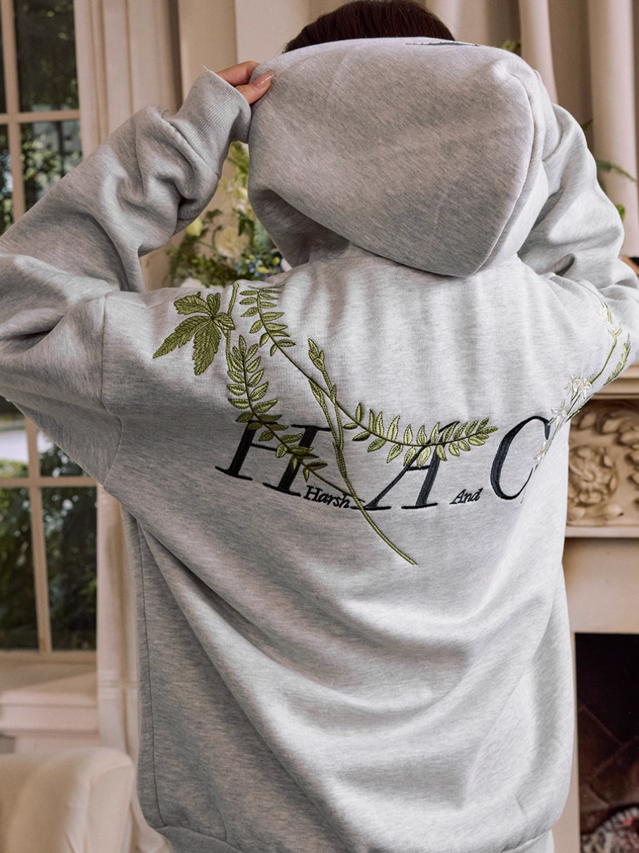 Harsh and Cruel Floral Garland Wreath Embroidered Hoodie | Face 3 Face