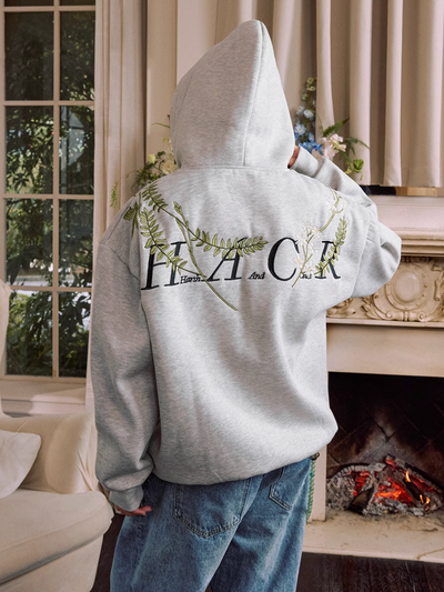 Harsh and Cruel Floral Garland Wreath Embroidered Hoodie | Face 3 Face