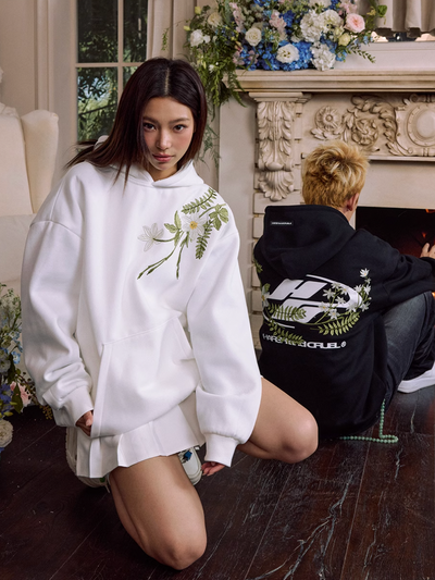 Harsh and Cruel Botanical Darts Logo Floral Embroidered Hoodie | Face 3 Face