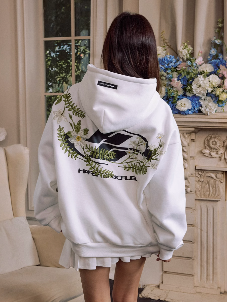 Harsh and Cruel Botanical Darts Logo Floral Embroidered Hoodie | Face 3 Face