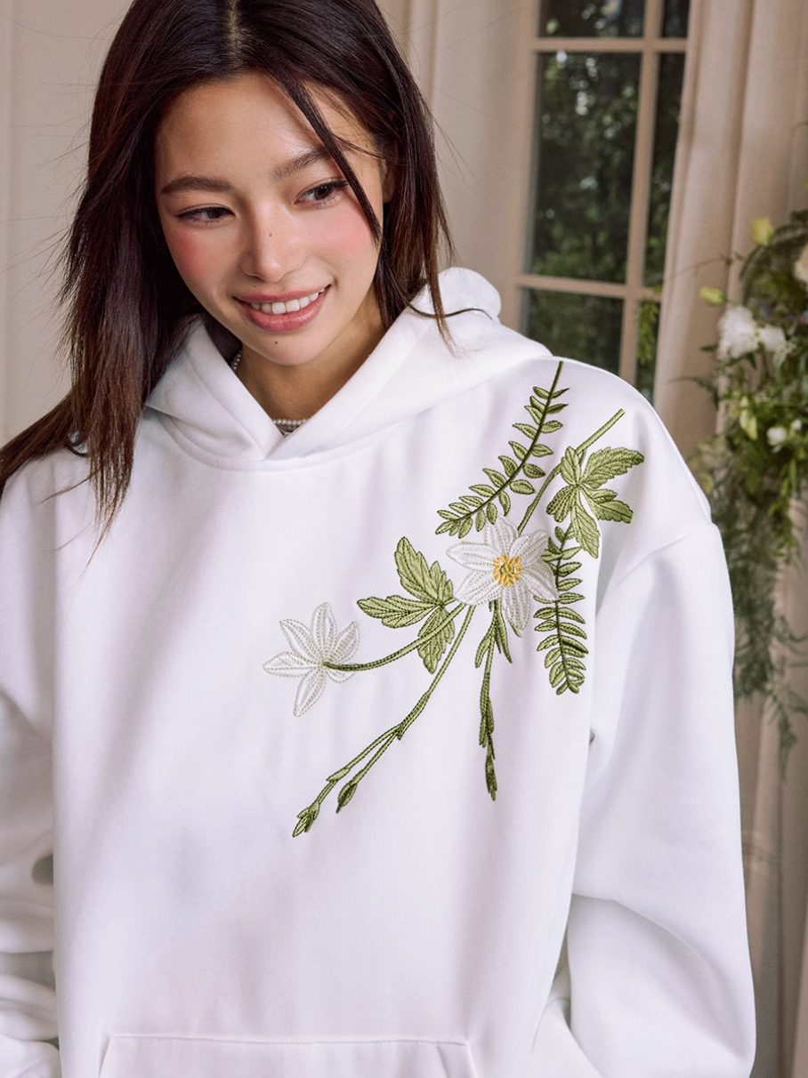 Harsh and Cruel Botanical Darts Logo Floral Embroidered Hoodie | Face 3 Face