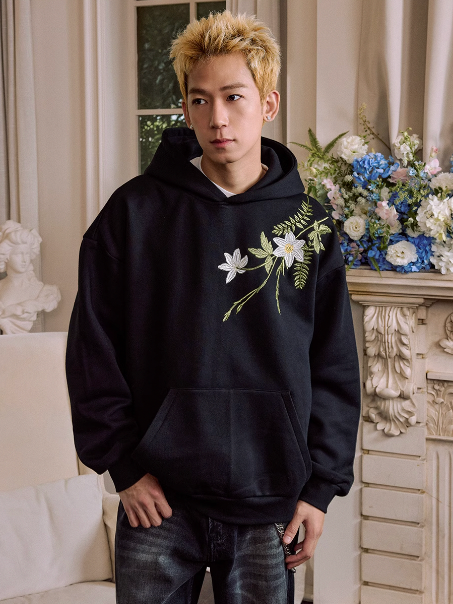 Harsh and Cruel Botanical Darts Logo Floral Embroidered Hoodie | Face 3 Face