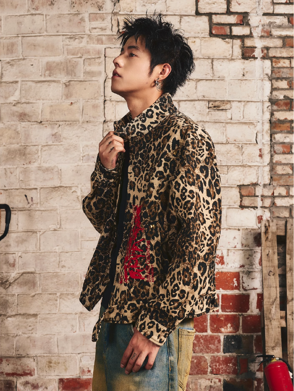 S45 Leopard Print and Embroidery Harrington Jacket | Face 3 Face