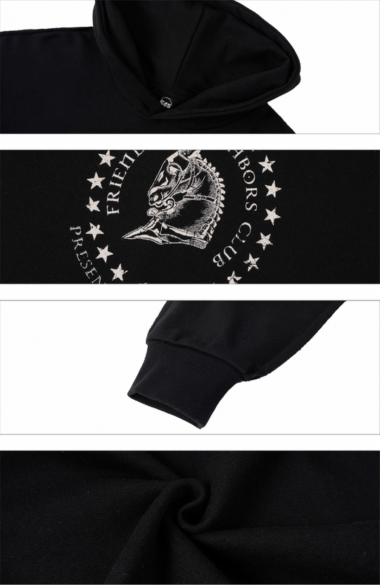 S45 War Horse Medal Stitching Hoodie | Face 3 Face