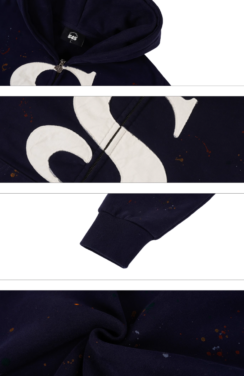 S45 Large S Logo Ink Splash Zip Up Hoodie | Face 3 Face