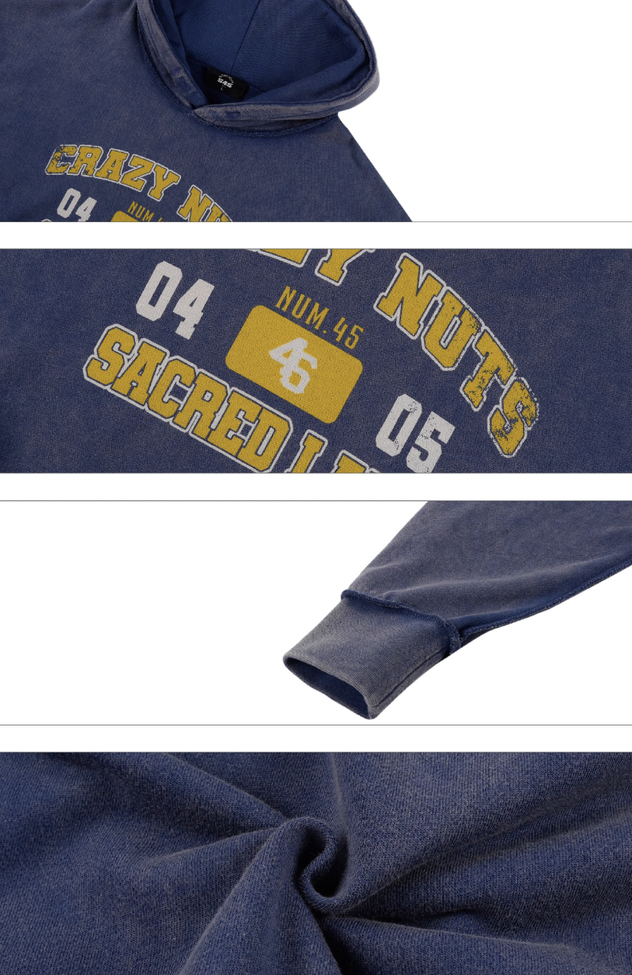 S45 Thread Destruction Washed Hoodie | Face 3 Face