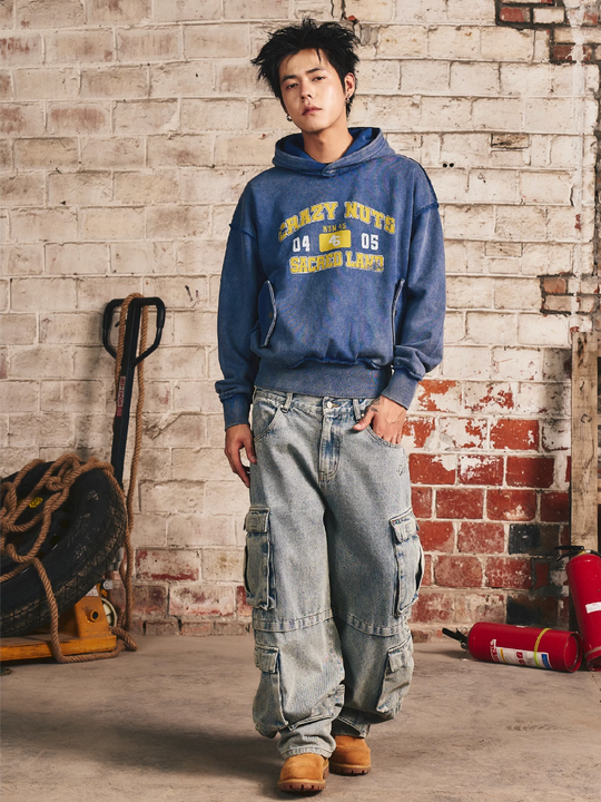 S45 Thread Destruction Washed Hoodie | Face 3 Face