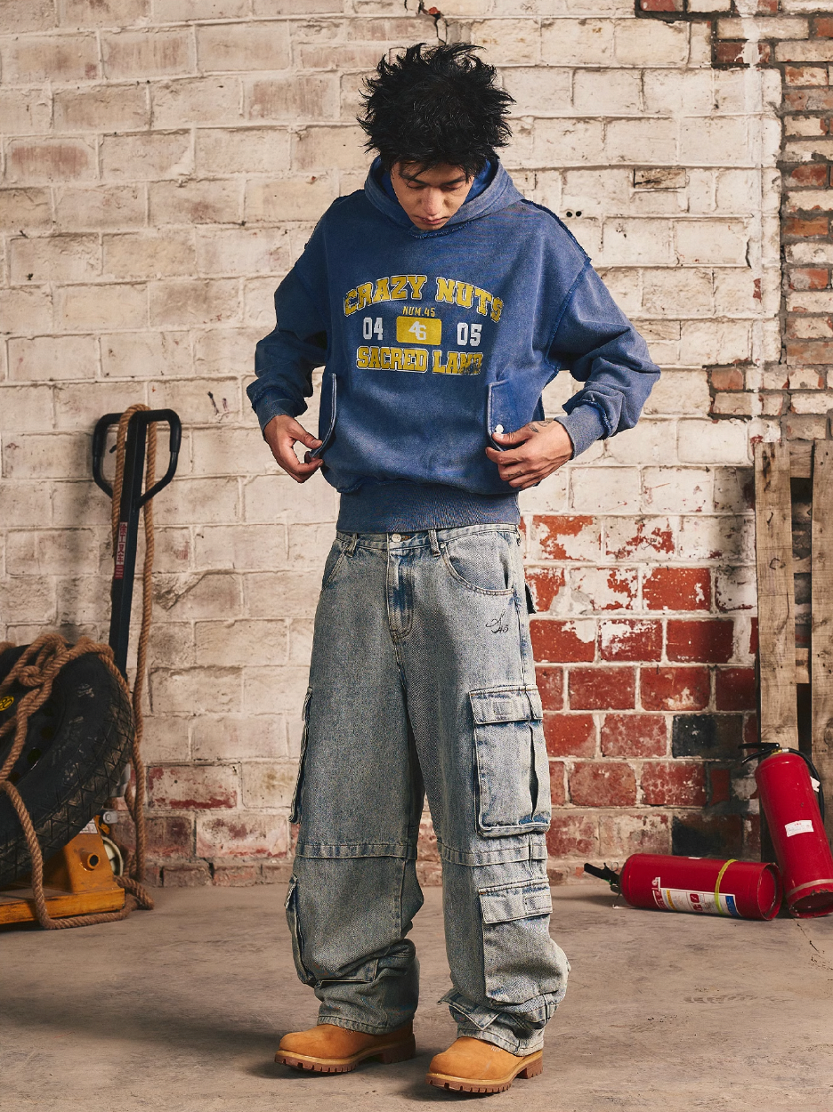 S45 Thread Destruction Washed Hoodie | Face 3 Face