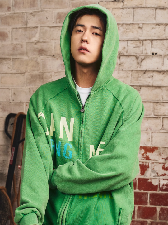 S45 Washed Flocking 3D Printed Zip Up Hoodie | Face 3 Face