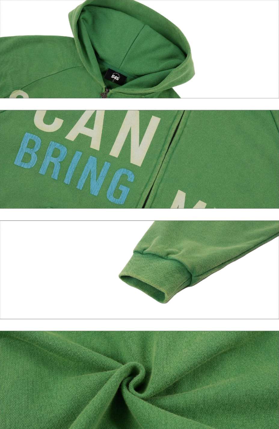 S45 Washed Flocking 3D Printed Zip Up Hoodie | Face 3 Face