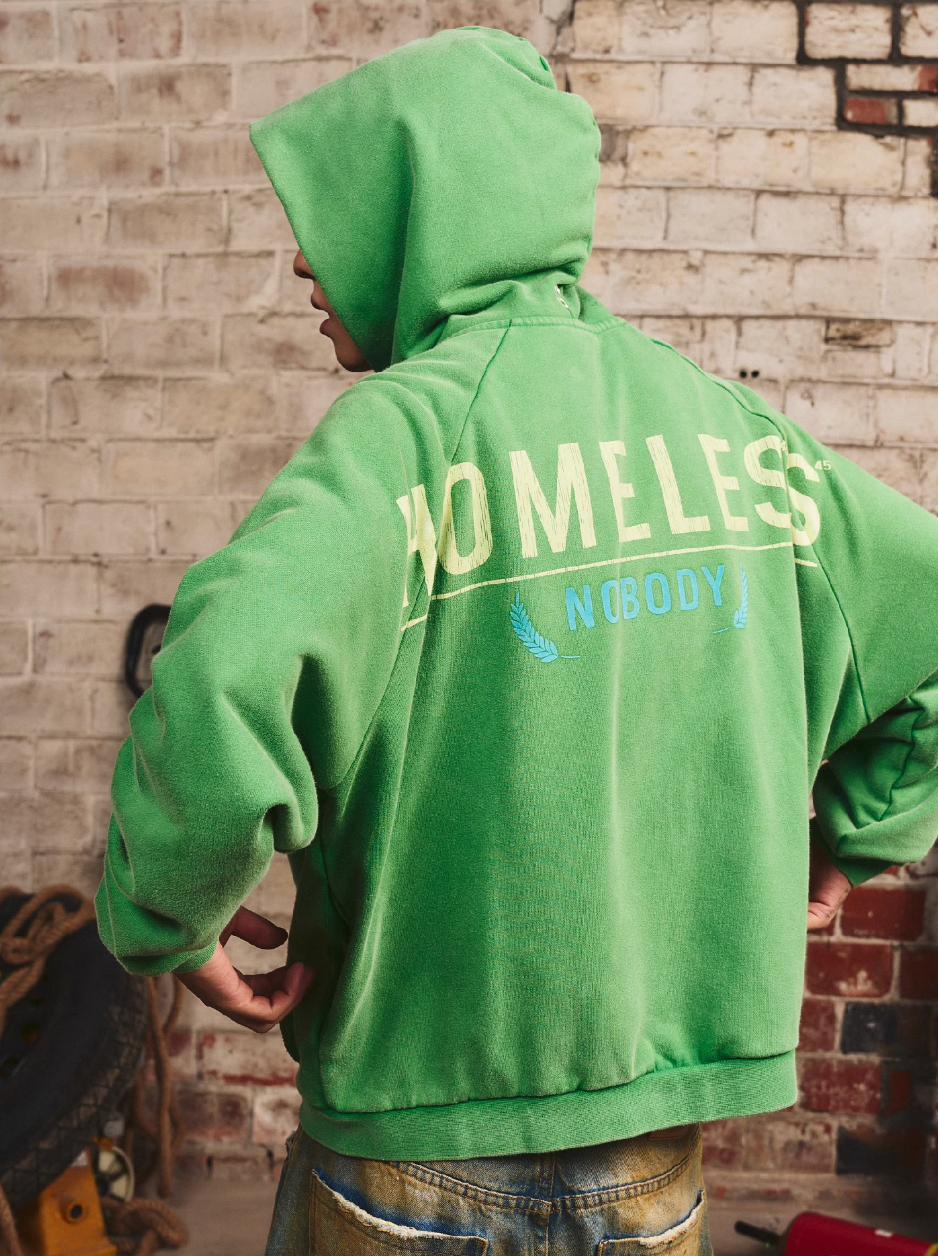 S45 Washed Flocking 3D Printed Zip Up Hoodie | Face 3 Face