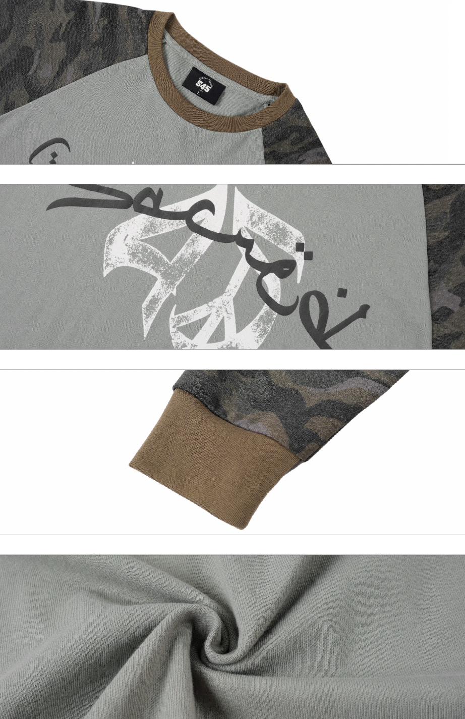S45 Camouflage Raglan Long Sleeve Tee | Face 3 Face