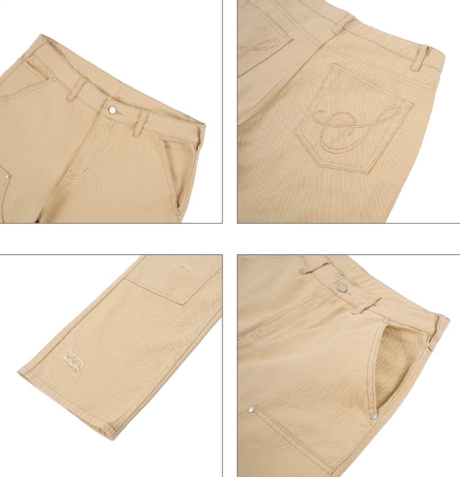 S45 Hole Washed Double Knee Work Pants | Face 3 Face