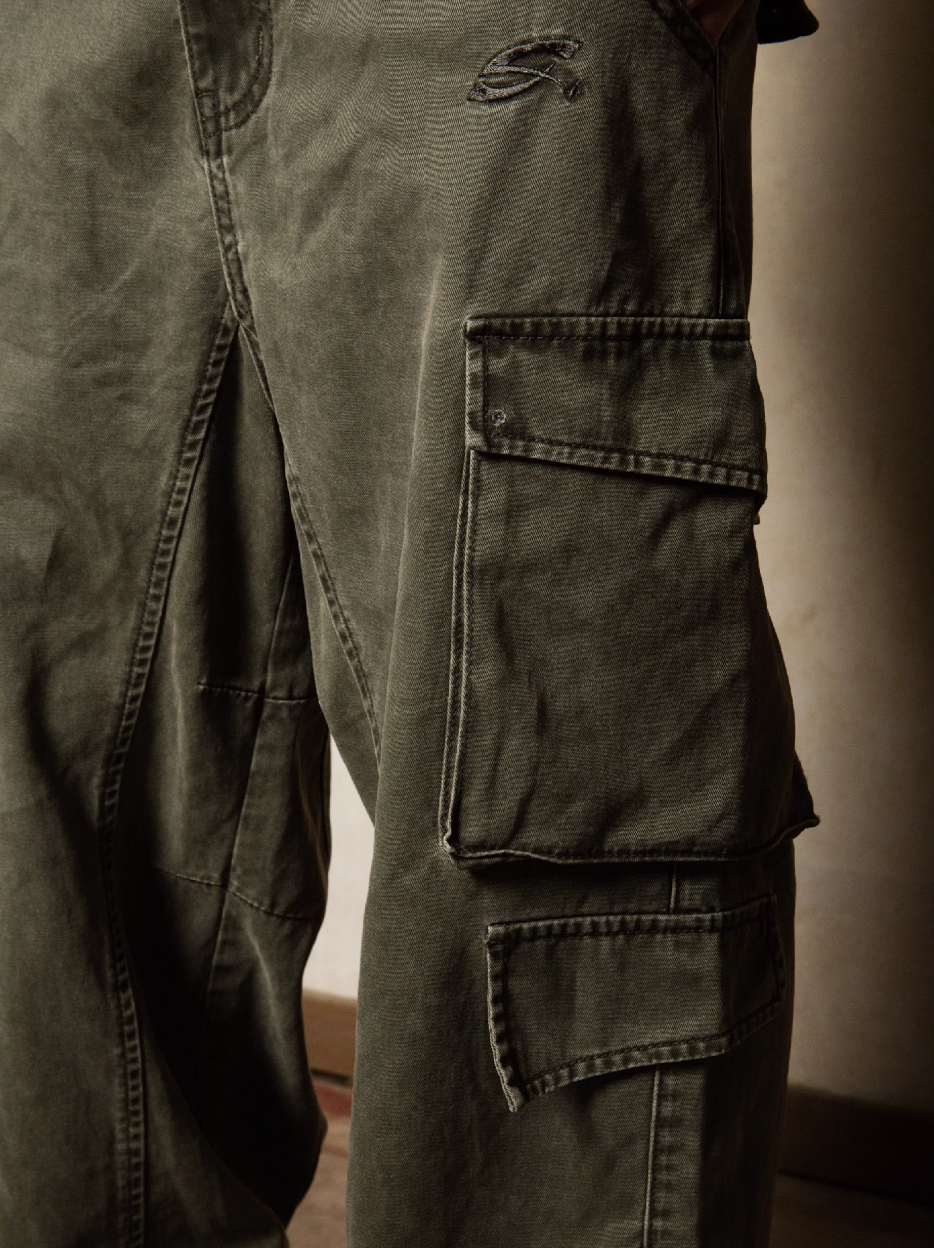 S45 Dyed Aged Work Cargo Pants | Face 3 Face