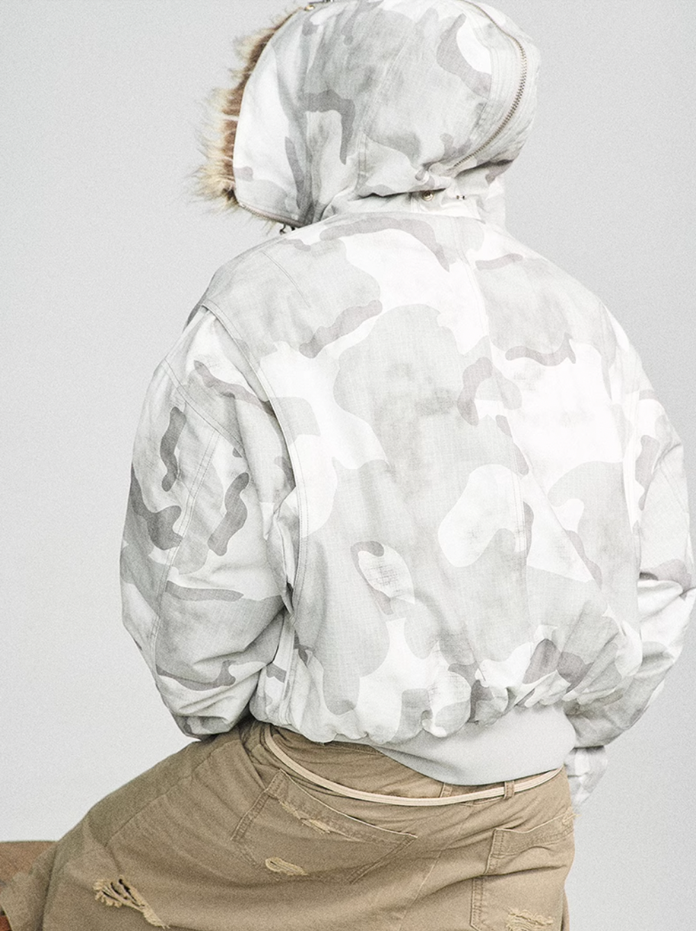 STEEPC Gray and White Camouflage N2B Military Jacket | Face 3 Face