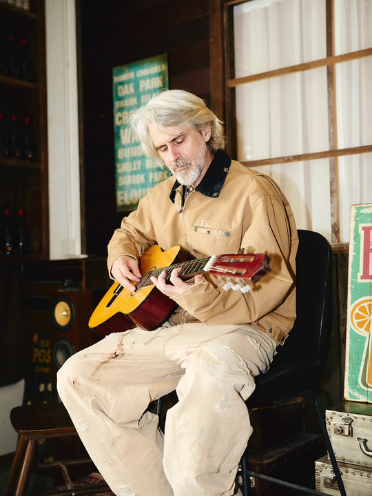 STEEPC Vintage Washed Ripped Studded Lapel Work Jacket | Face 3 Face