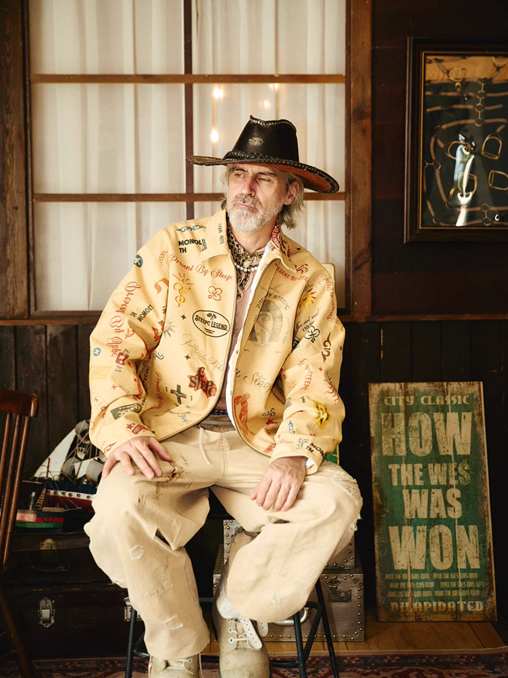 STEEPC Multi Full Print Vintage Work Jacket | Face 3 Face