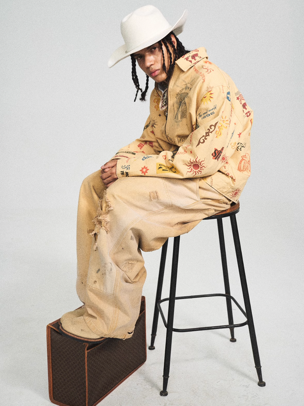 STEEPC Multi Full Print Vintage Work Jacket | Face 3 Face