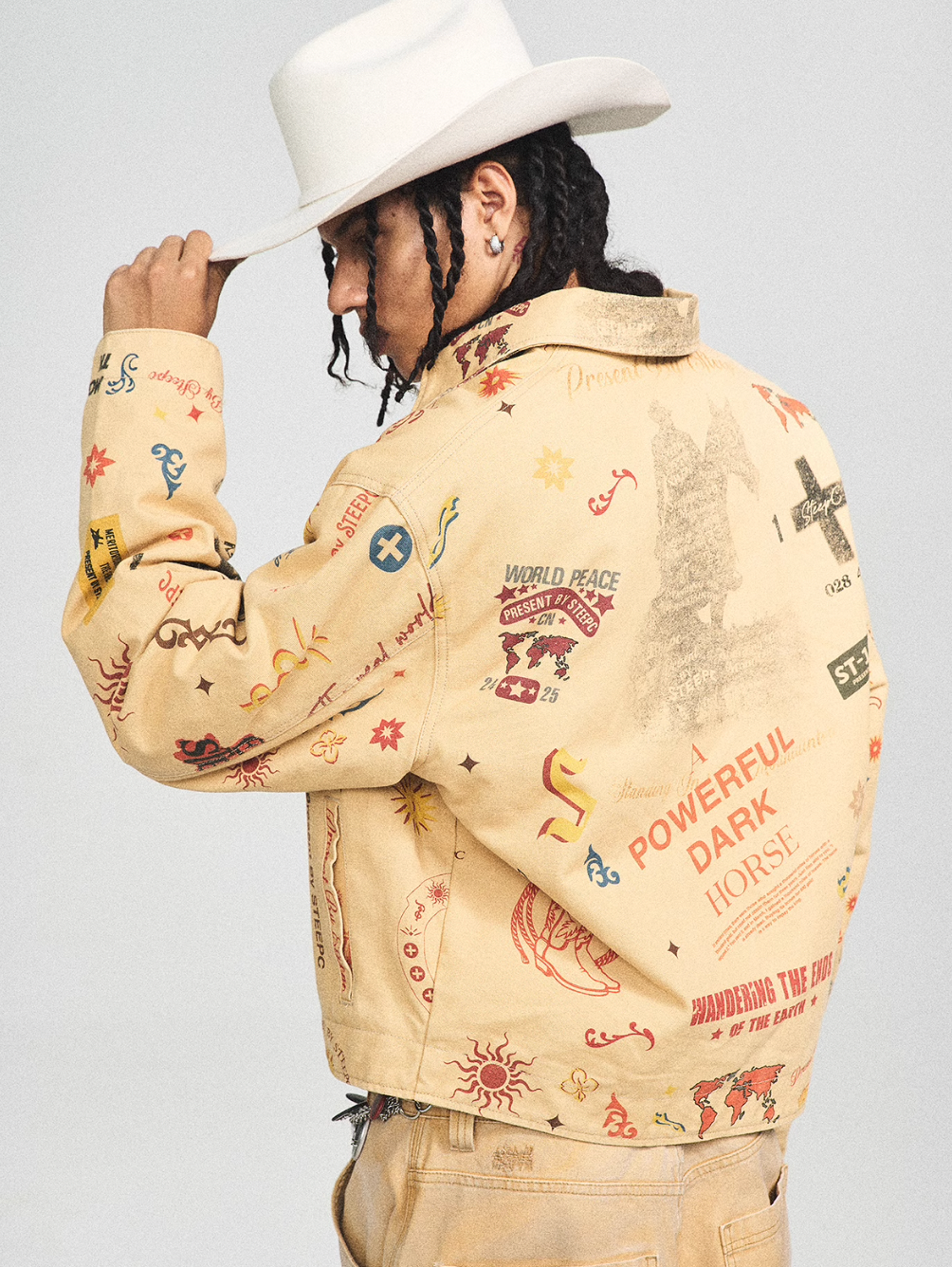 STEEPC Multi Full Print Vintage Work Jacket | Face 3 Face