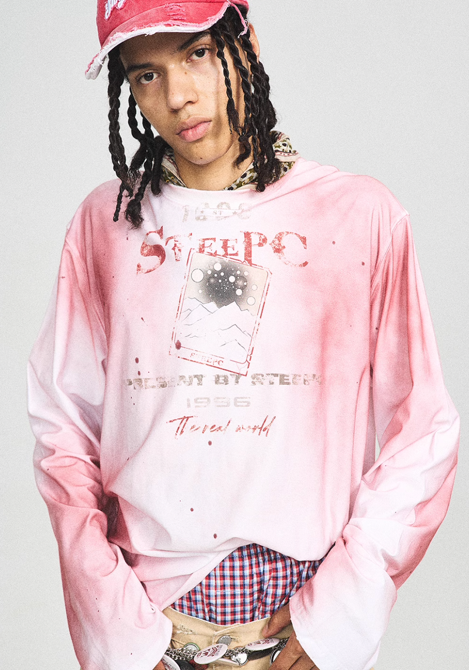 STEEPC Spray Dye Aged Print Long Sleeve Tee | Face 3 Face