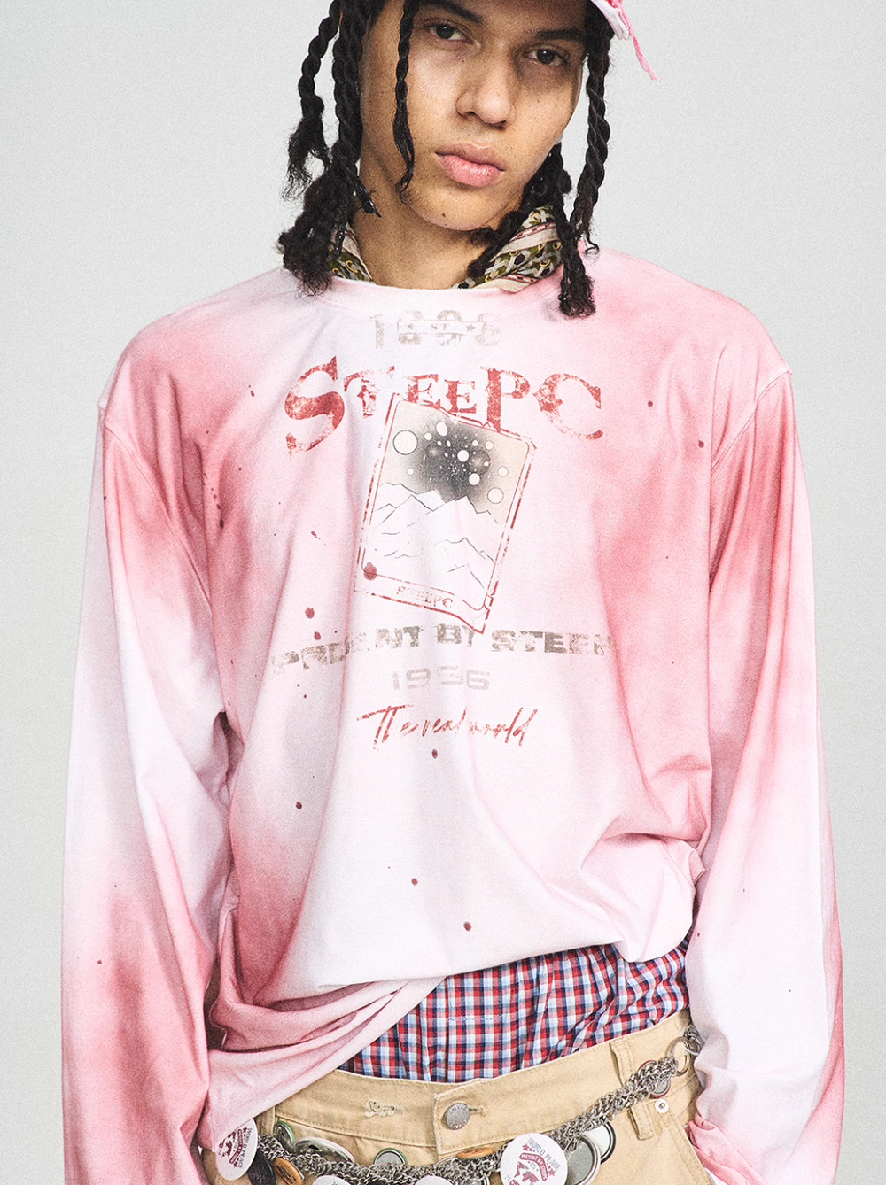 STEEPC Spray Dye Aged Print Long Sleeve Tee | Face 3 Face