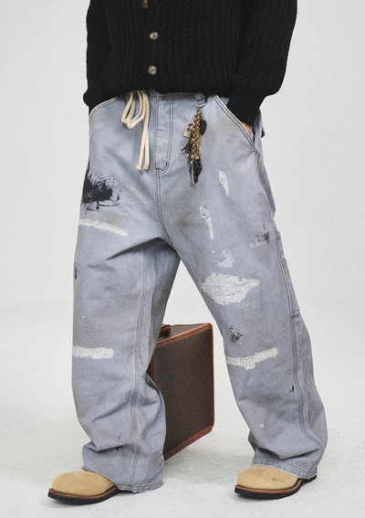 STEEPC Dyed Old Hole Dirty Work Baggy Pants | Face 3 Face