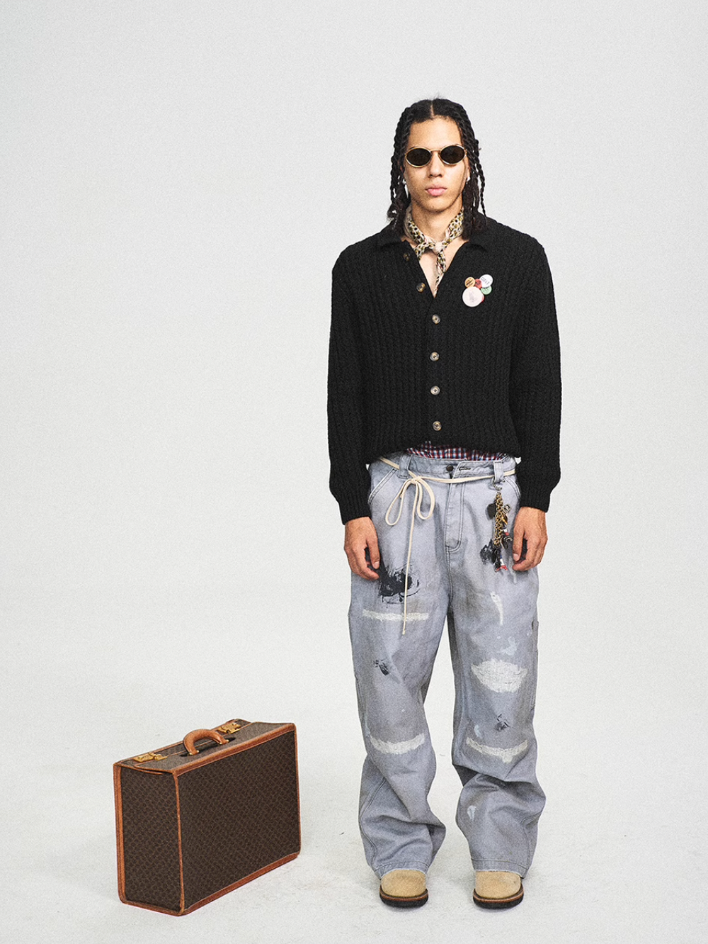 STEEPC Dyed Old Hole Dirty Work Baggy Pants | Face 3 Face