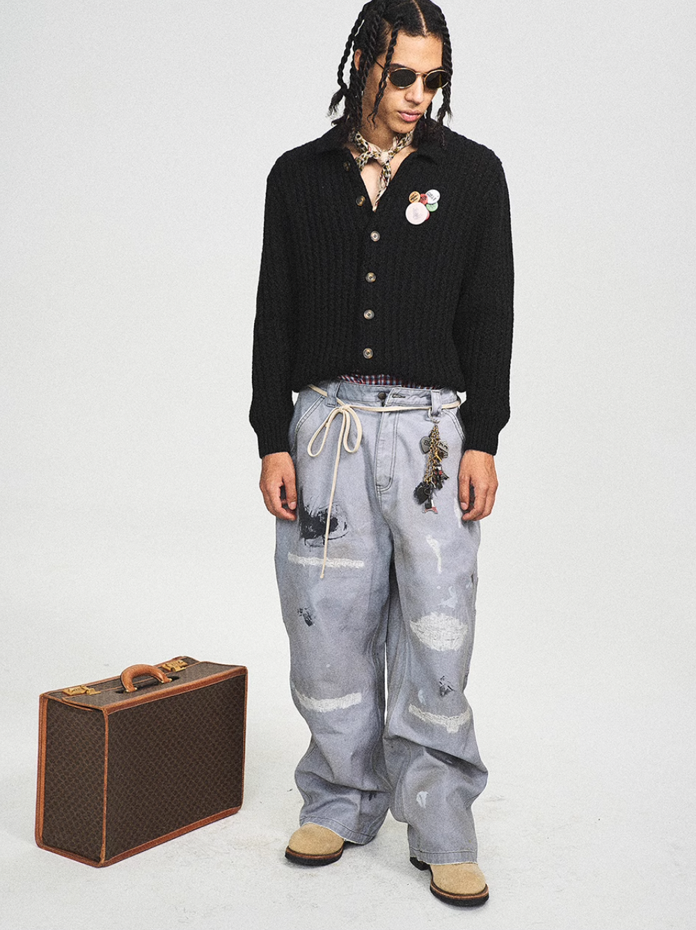 STEEPC Dyed Old Hole Dirty Work Baggy Pants | Face 3 Face