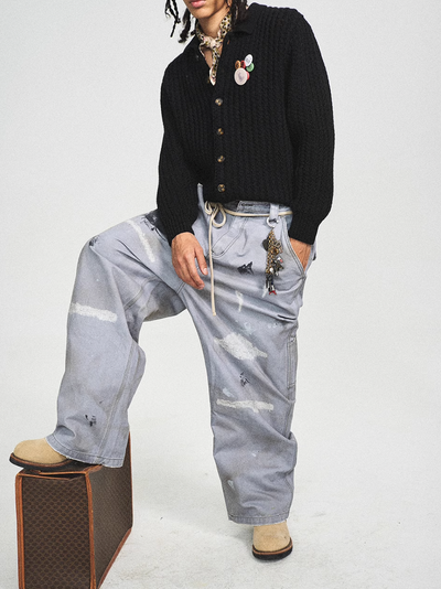 STEEPC Dyed Old Hole Dirty Work Baggy Pants | Face 3 Face