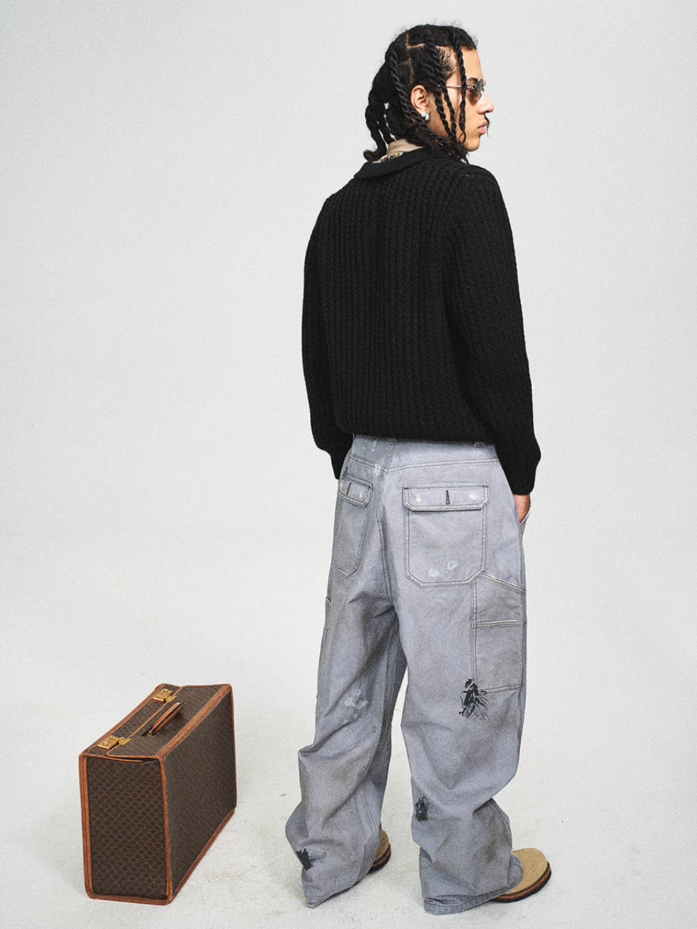 STEEPC Dyed Old Hole Dirty Work Baggy Pants | Face 3 Face