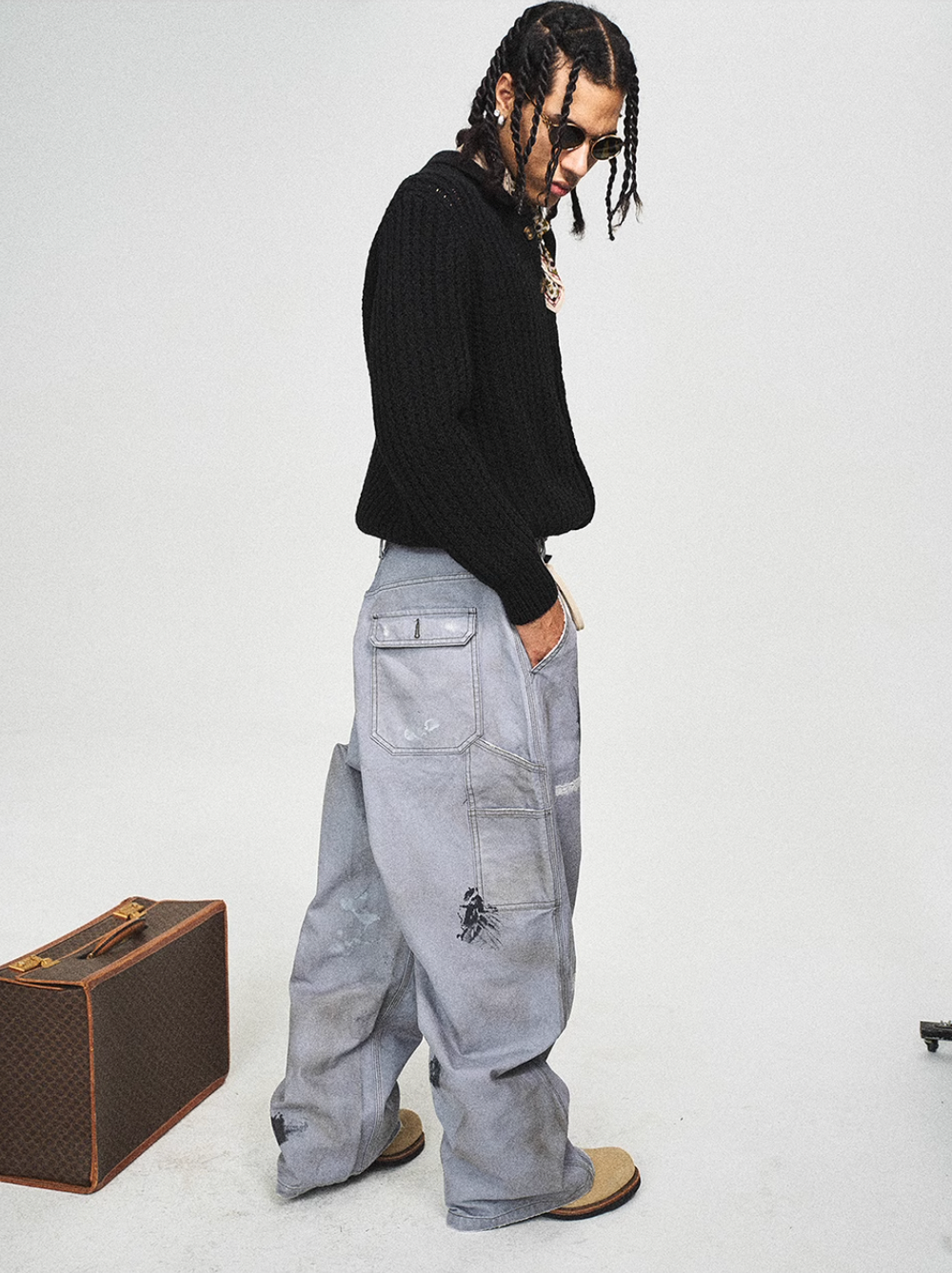 STEEPC Dyed Old Hole Dirty Work Baggy Pants | Face 3 Face