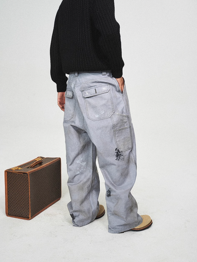 STEEPC Dyed Old Hole Dirty Work Baggy Pants | Face 3 Face